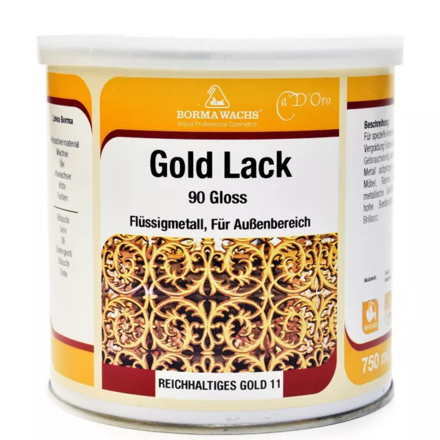 Goldlack Goldfarbe Metall Holz Vergoldung Gold Farbe Lack 750ml