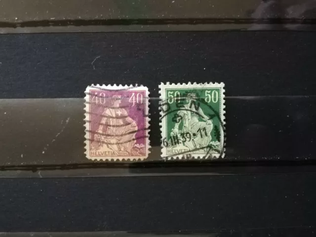 Timbres SUISSE - 1908 et 1909 - Lot de 2 timbres anciens oblitérés - TBE
