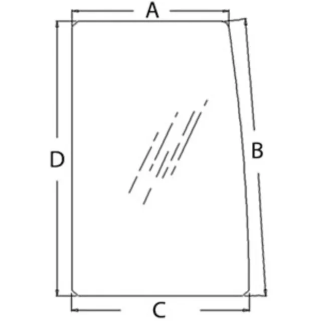 Cab Glass - Door Rear Upper Sliding Fits John Deere 450 270 330 fits Hitachi