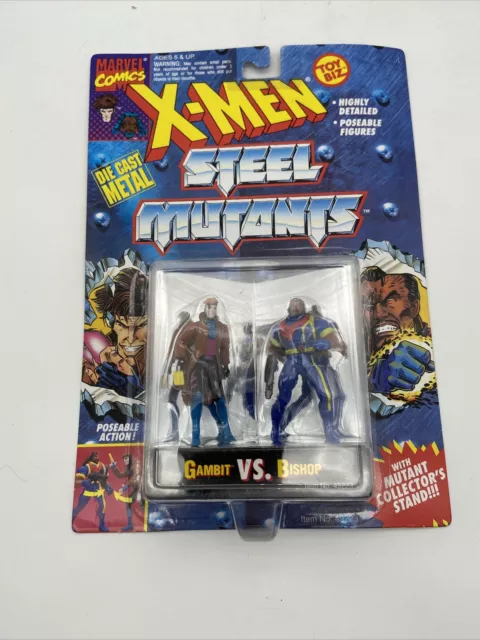 X-men Steel Mutants Gambit VS Bishop Set Metal Figure Toy Biz 1994 Marvel New