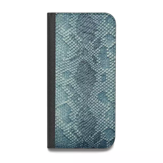 Teal Snakeskin Vegan Leather Flip iPhone Case for iPhone