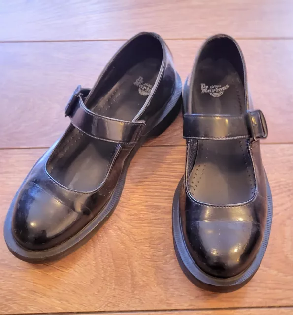 Doc Dr Marten Airwair Mariel Mary Jane  Black Patent Leather Shoes Size UK  6