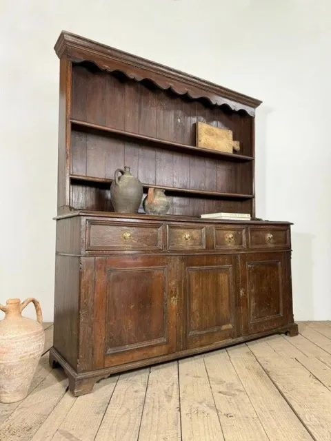 Georgian Antique Oak Dresser Cupboard