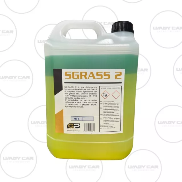 Sgrassante Camion Auto Moto Detergente Bicomponente Bi Fase 5 Kg Puro Per Motori