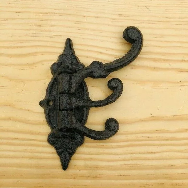 Cast Iron SWIVEL Coat Hook Hat Hooks Rack Hall Tree Restoration Antique Restor