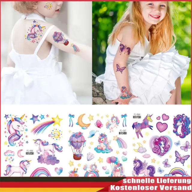 6 pezzi tatuaggi di bellezza, impermeabili, sirena, unicorno, per mani, braccio, K