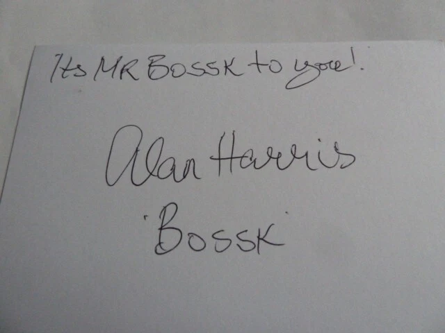 ALAN HARRIS, signed card, actor, Star Wars