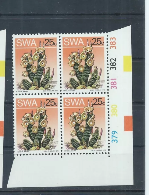 South West Africa SWA stamps. 1973 Succulents 25c block of 4 MNH (J417)