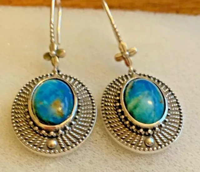 Peruvian Opalina earrings 9.90 CTW in Sterling silver 9.9 g 2