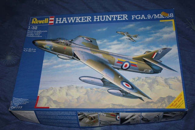 1/32 SCALE MODEL kit Revell Hawker Hunter FGA9 / Mk58 - RAF and Swiss £ ...