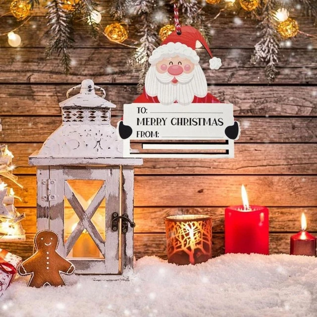 Cartoon Christmas Money Holder Decoration Wooden Hanging Pendant  Party