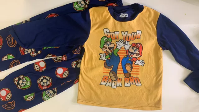 Super Mario Brothers Boys “Got Your Back Bro" 2-Piece Pajama Set Size 10