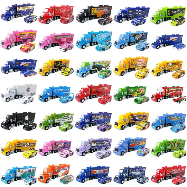 Disneys Pixar Cars Lightning McQueen Mack Hauler Truck & Car Set Model Toys Gift