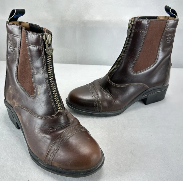 Ariat Cobalt XR Devon Pro Paddock Leather Boot WOMENS 6 B Brown Zip Front #54426