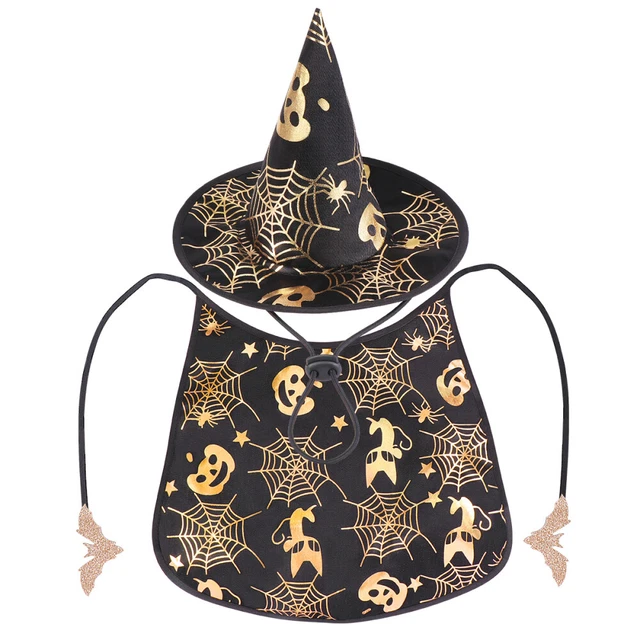 Abito di Halloween cane gatto cappelli piccola strega forniture per animali domestici mantello