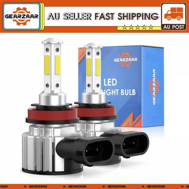 2x H11 H9 H8 LED Headlight Light Bulbs White Beam Replace Halogen 72W 800000LM