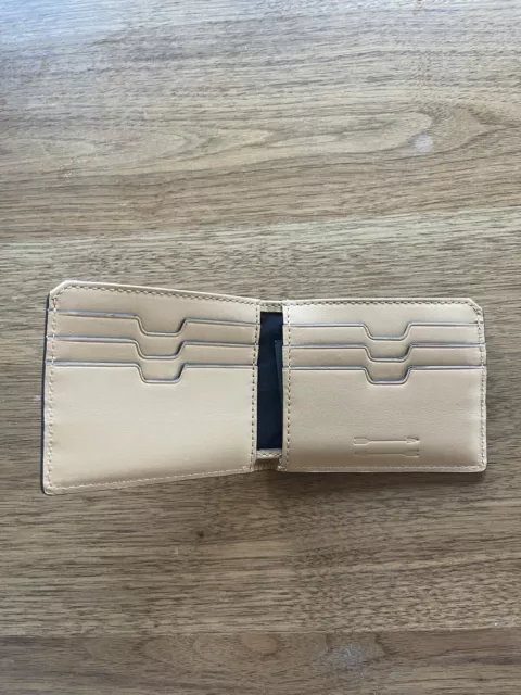 Ben Minkoff Beige Striped Fold Wallet 6 Card Slots 3