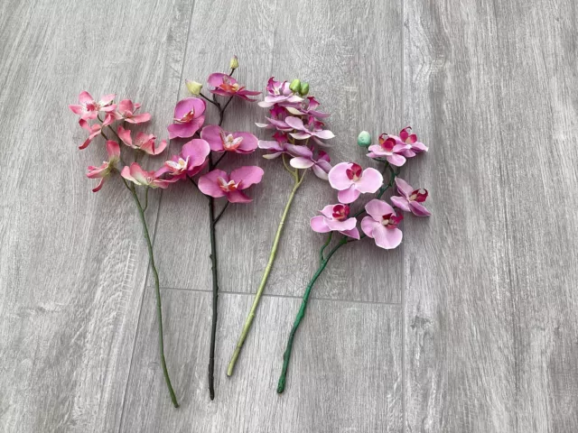 Seidenblumen Kunstblumen Orchideenzweige 4 Stück