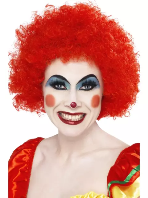 Rot Clown Afro Perücke Erwachsene Lockig Comey Zirkus Kostüm Zubehör