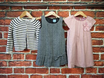 Girls Bundle Age 2-3 Next Cardigan, Gap Grey Dress, F&F (Bnwt) Pink Dress 98Cm
