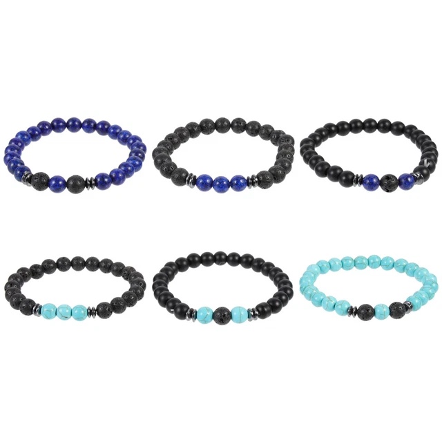 6 Pcs Volcanic Stone Bracelet Rock Man Morning Sickness Bracelets Anti Nausea