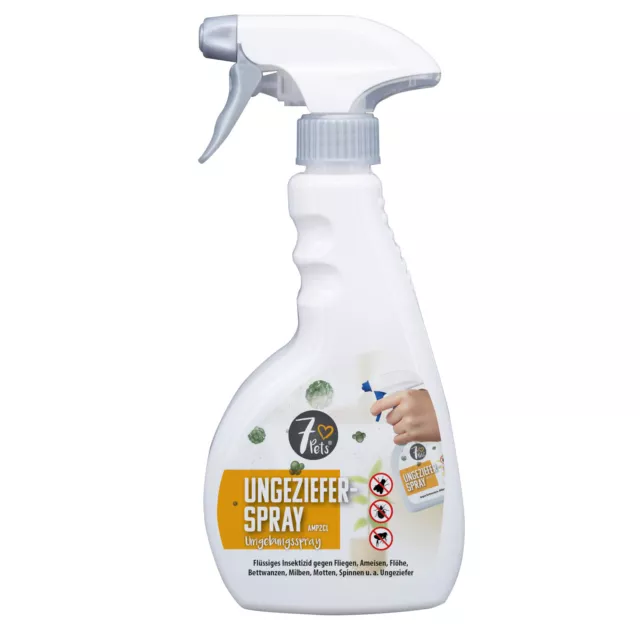 7Pets Ungeziefer Umgebungsspray 500 ml Insektizid Ungezieferschutz Flöhe Milben