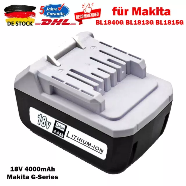 für Makita Akku G-Serie 18V 4,0Ah BL1840G 1830G 1820G BL1813G BL1815G 195608-4