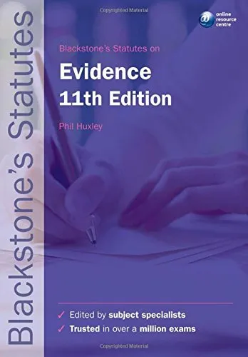 Blackstone's Statutes on Evidence (Blackstone's Statute Series) Paperback Book