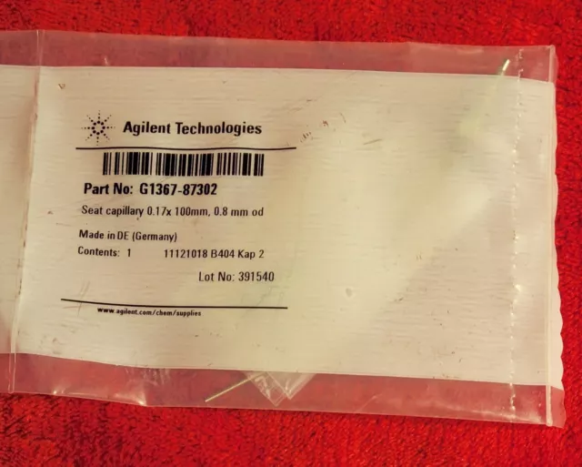 New Agilent G1367-87302 Seat Capillary 0.17x100mm 0.8mm od