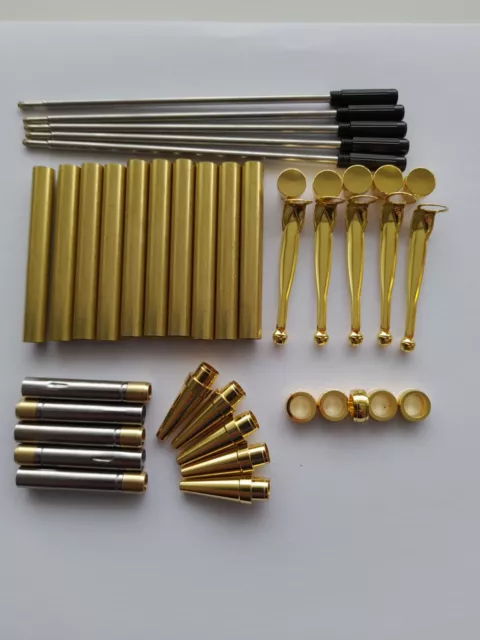 10 x  gold slimline pen kits free delivery 2nd class royal mail