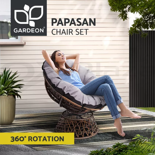 Gardeon Outdoor Lounge Setting Furniture Papasan Chairs Wicker Sofa Garden Patio