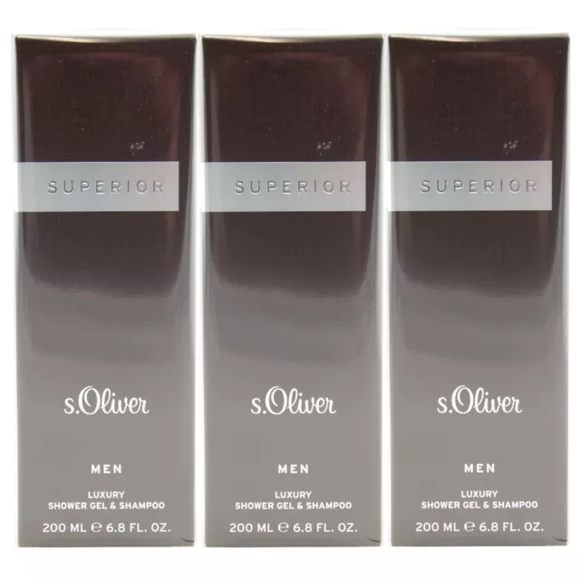 s.Oliver SUPERIOR Men 3 x 200 ml Duschgel Luxury Shower Gel for man