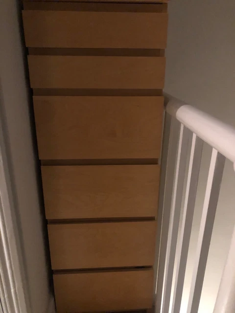 TALL CHEST OF 6 drawers, Light Oak, Ikea Malm 55.00 - PicClick UK