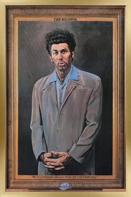 Trends International Seinfeld - Kramer Wall Poster, 22.375" x 34", Gold Framed