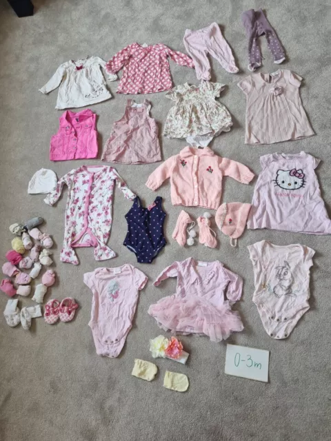 Baby Girl Clothes Bundle Size 0-3 Months Mothercare, Kiabi, H&M, Next, Disney