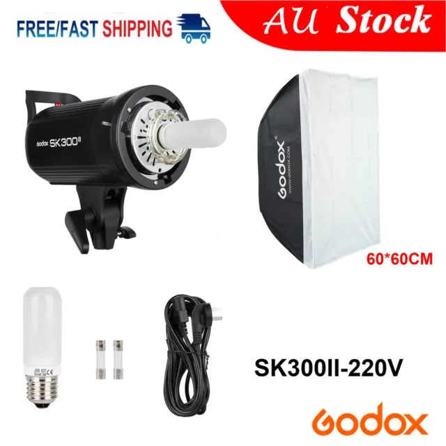 Godox SK300II 300W Studio Flash Monolight Studio Strobe with Reflecter+Softbox