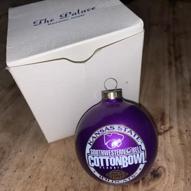 RARE VTG Kansas State Wildcats Southwestern Bell Cotton Bowl 1997 Ornament 3”