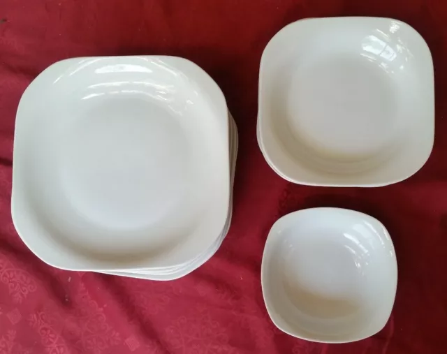 Villa Loca Porzellan Speiseteller  Suppenteller Pastateller eckig weiß AUSWAHL