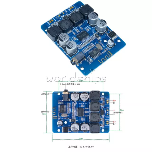 8-26V TPA3118 PBTL Mono Digital Bluetooth Amplifier Board 1*60W/2*30W AMP Module