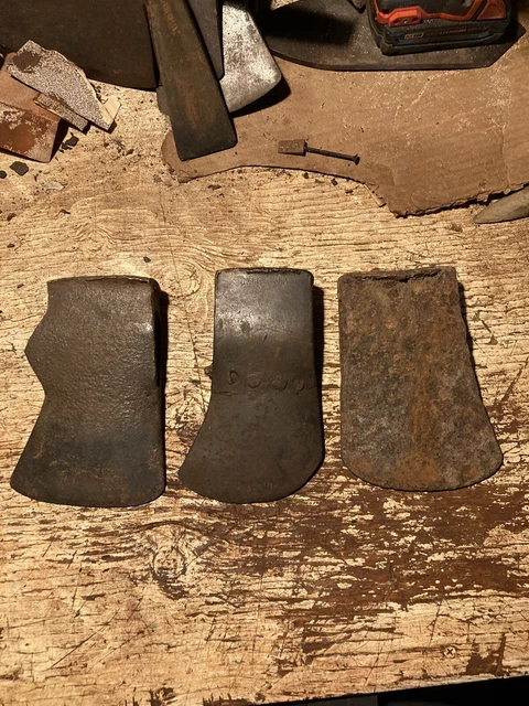 3 Beat up Old Axe Heads. Americanax