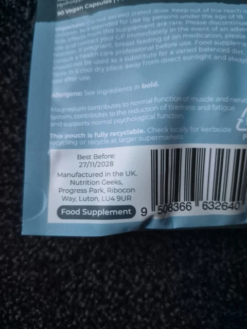 Mutition Geeks NEW **** NUTRITION Geeks Magnesium Glycinate 3 in 1 90 Capsules £4.91 ...