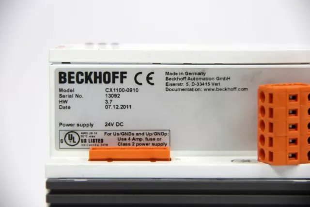 Beckhoff 24 Vdc Usv-Module pour Cx-Cpus CX1100-0910 3