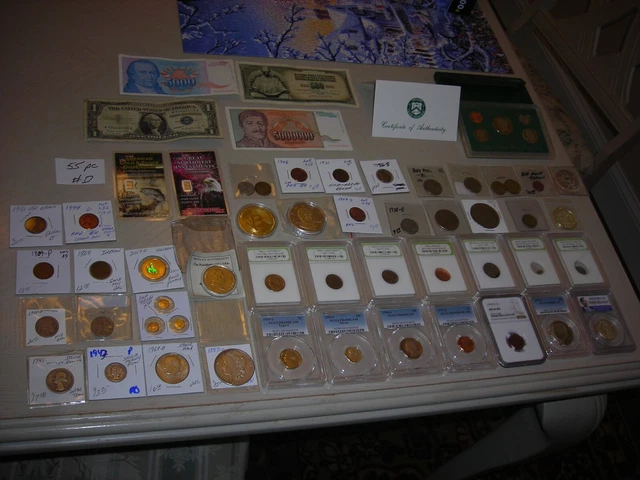 55 PCGS slabbed coin lot unc,gem bu,silver,Commemorative,MORGAN DOLLAR,ROMAN