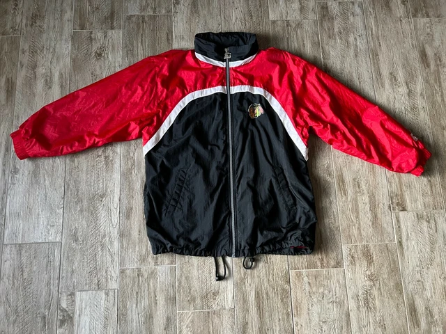 Vintage Starter Red, White, & Black Chicago Blackhawks Windbreaker-Xl