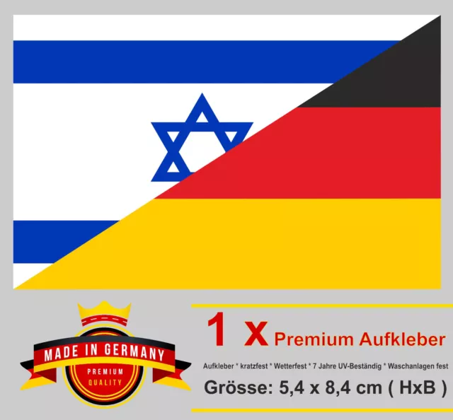 ✔️Auto Aufkleber Freundschaft Fahne Flagge von Israel Deutschland Sticker Roller