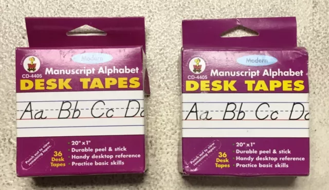 Desk Tapes , Modern Manuscript Alphabet, 20” X 1”  2 New Boxes