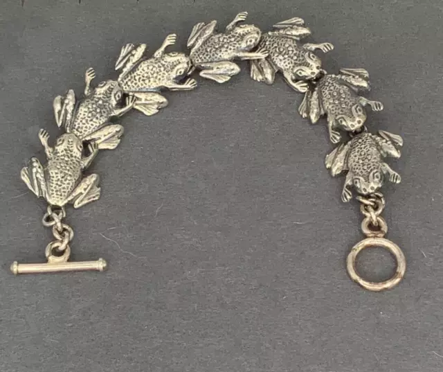 Fantastic Sterling Silver Frog Bracelet.