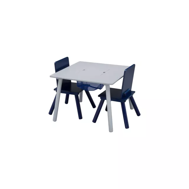 Delta Children 3-Piece Square Activity Table Set Gray/Navy Blue (TT89114GN-026)