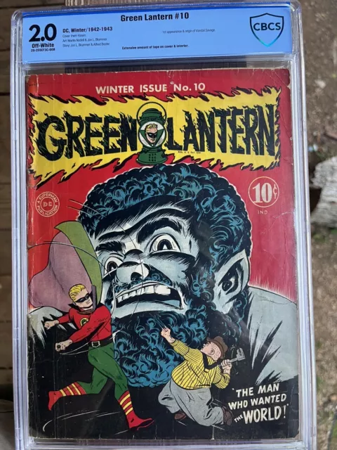 Green Lantern 10 CBCS 2.0 GD OW 1942 Golden Age DC Comics CGC