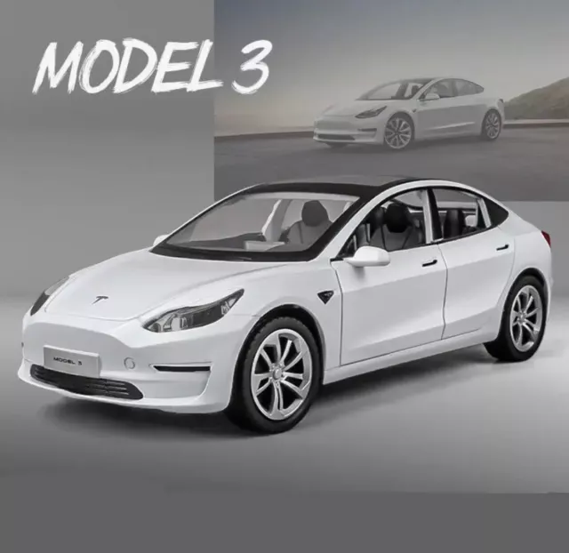 Modellauto Tesla 3 Auto mit Rückziehfunktion Licht & Ton/3 Farben/1:24